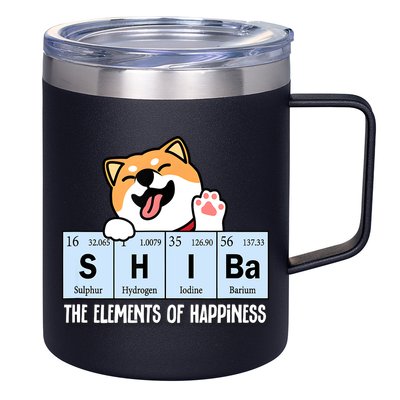 Shiba Inu Table Of Elements Happiness Shiba Inu Gift 12oz Stainless Steel Coffee Mug