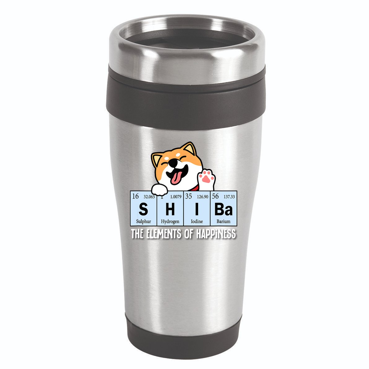Shiba Inu Table Of Elements Happiness Shiba Inu Gift 16oz Travel Tumbler