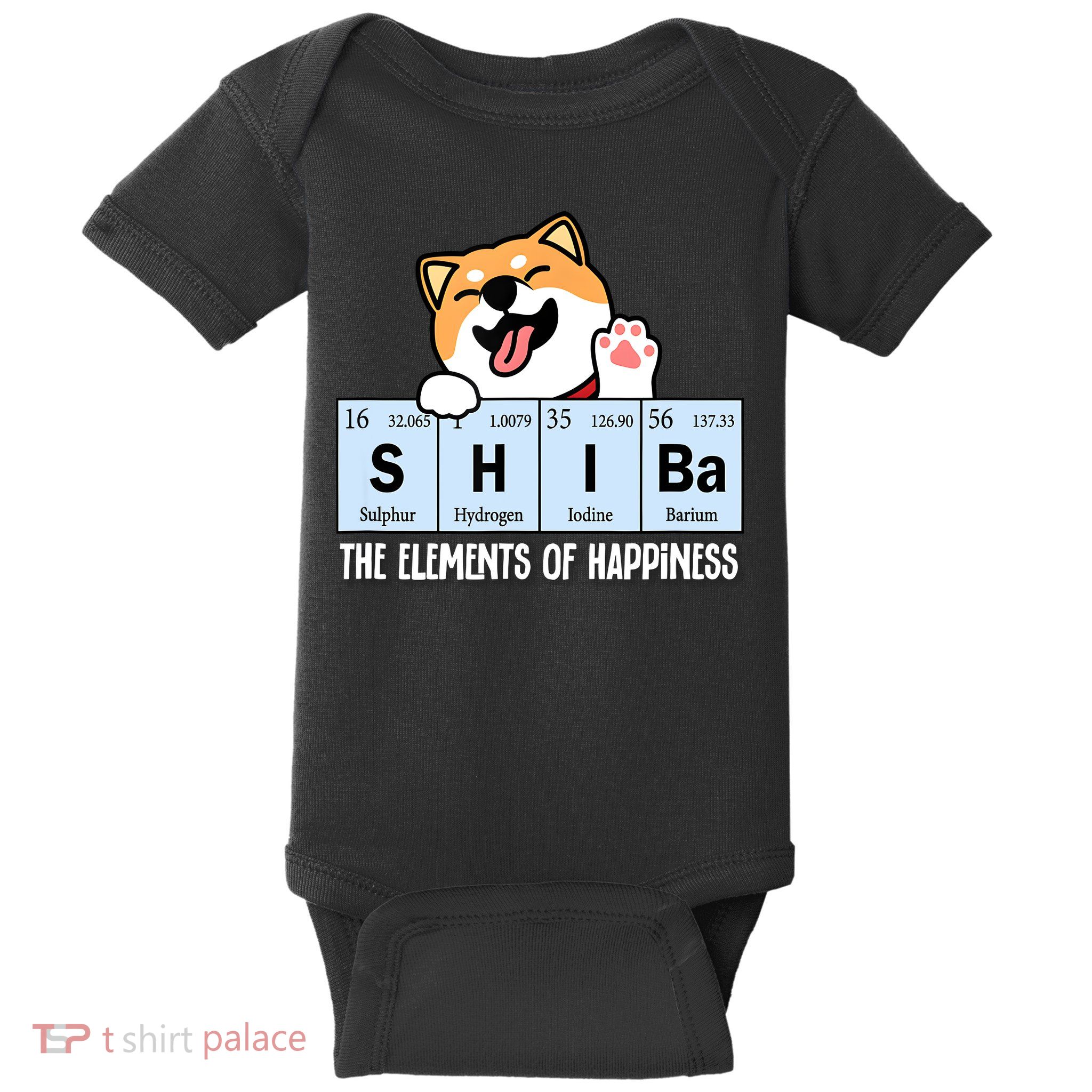 Shiba Inu Table Of Elements Happiness Shiba Inu Gift Baby Bodysuit