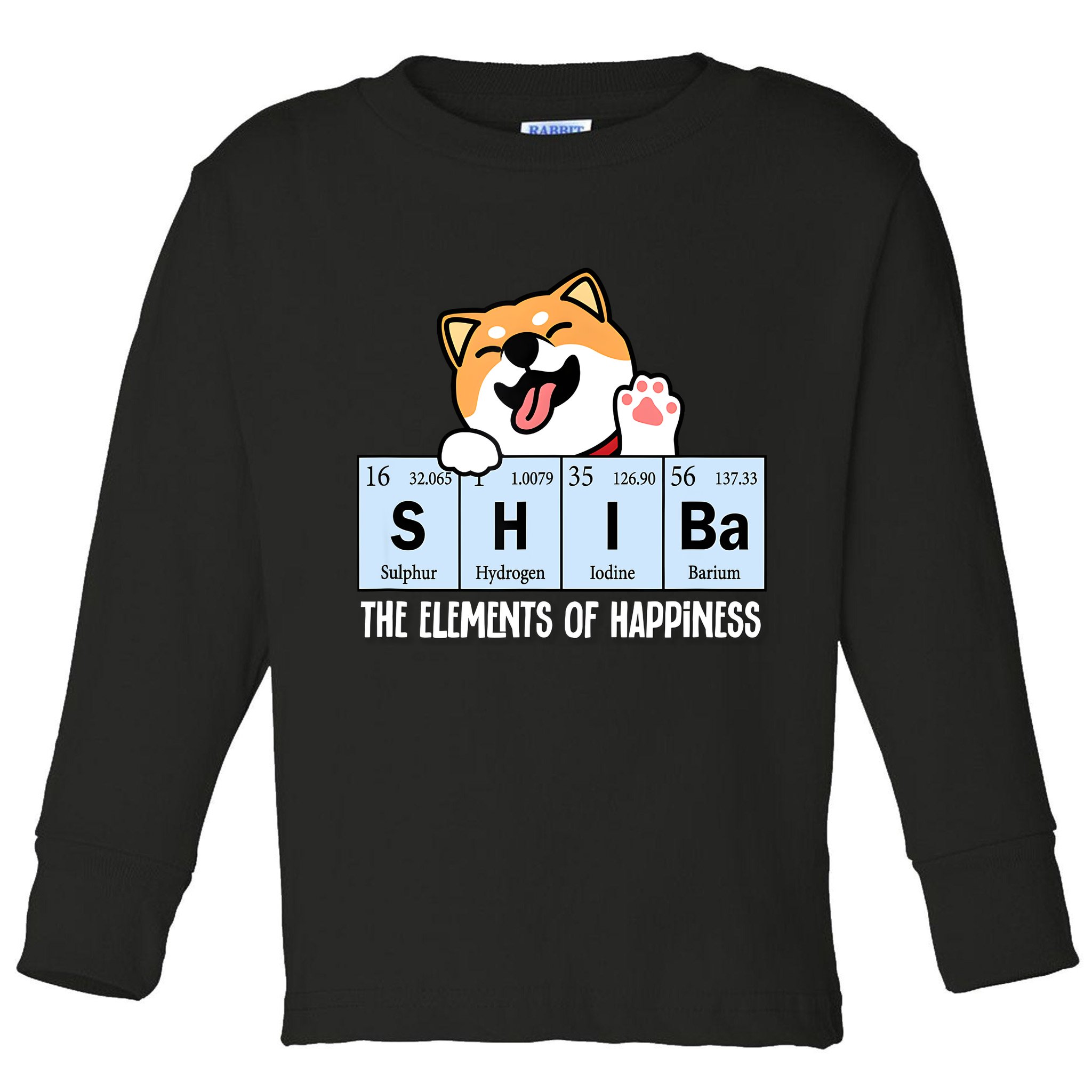 Shiba Inu Table Of Elements Happiness Shiba Inu Gift Toddler Long Sleeve Shirt