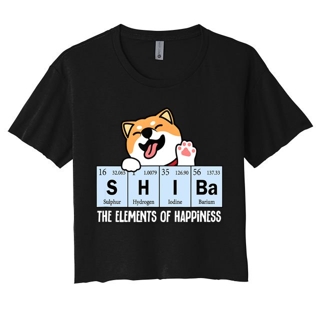 Shiba Inu Table Of Elements Happiness Shiba Inu Gift Women's Crop Top Tee
