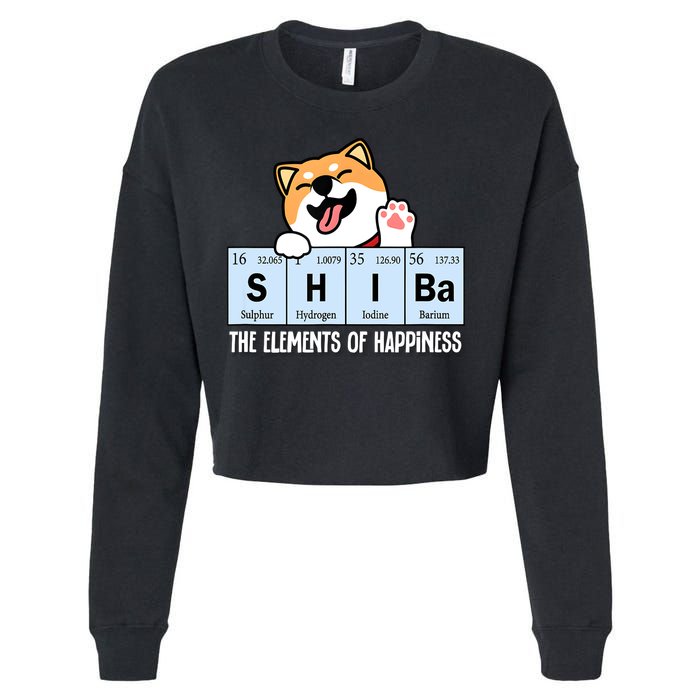 Shiba Inu Table Of Elements Happiness Shiba Inu Gift Cropped Pullover Crew