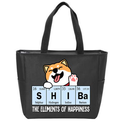 Shiba Inu Table Of Elements Happiness Shiba Inu Gift Zip Tote Bag