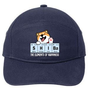 Shiba Inu Table Of Elements Happiness Shiba Inu Gift 7-Panel Snapback Hat