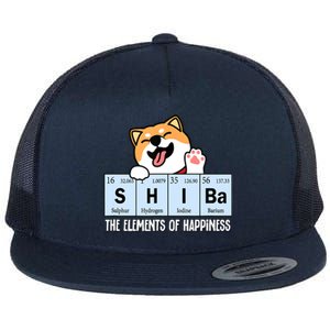 Shiba Inu Table Of Elements Happiness Shiba Inu Gift Flat Bill Trucker Hat