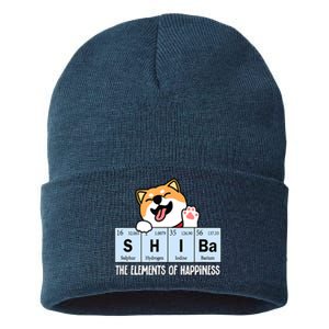 Shiba Inu Table Of Elements Happiness Shiba Inu Gift Sustainable Knit Beanie