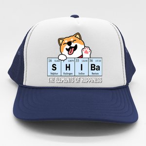 Shiba Inu Table Of Elements Happiness Shiba Inu Gift Trucker Hat