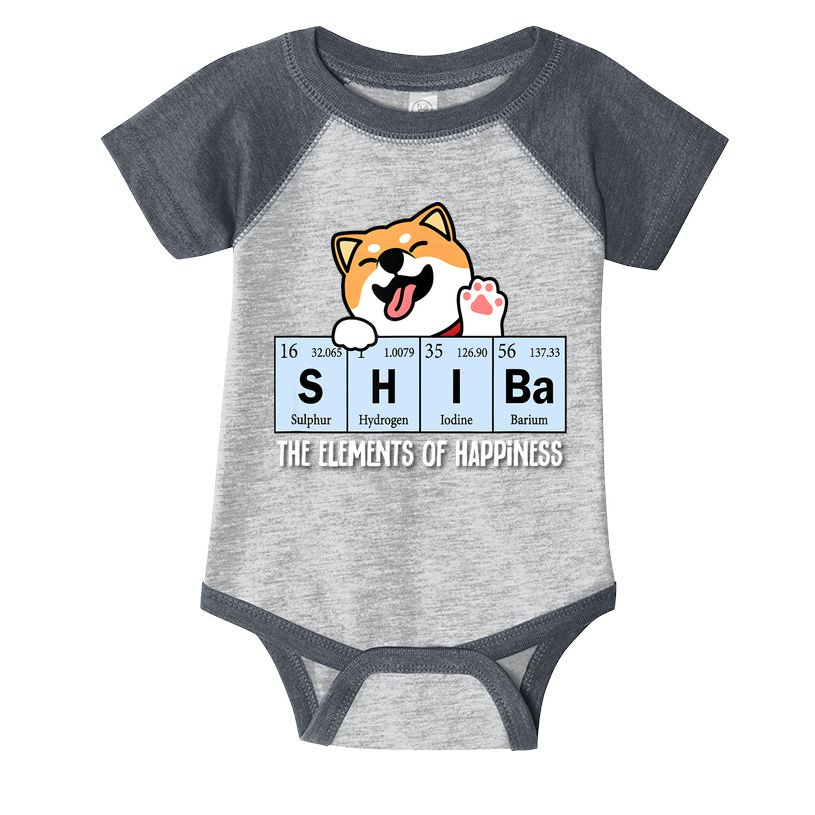 Shiba Inu Table Of Elements Happiness Shiba Inu Gift Infant Baby Jersey Bodysuit