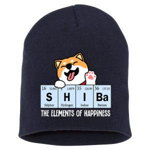 Shiba Inu Table Of Elements Happiness Shiba Inu Gift Short Acrylic Beanie