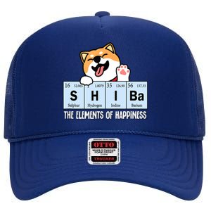 Shiba Inu Table Of Elements Happiness Shiba Inu Gift High Crown Mesh Back Trucker Hat