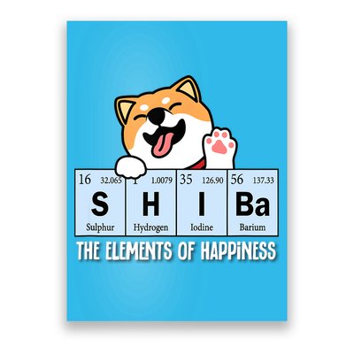 Shiba Inu Table Of Elements Happiness Shiba Inu Gift Poster