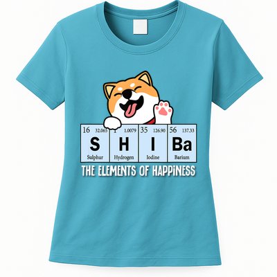 Shiba Inu Table Of Elements Happiness Shiba Inu Gift Womens T-Shirt