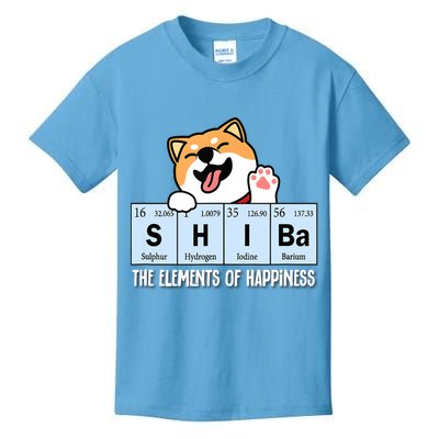 Shiba Inu Table Of Elements Happiness Shiba Inu Gift Kids T-Shirt