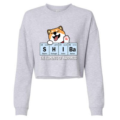 Shiba Inu Table Of Elements Happiness Shiba Inu Gift Cropped Pullover Crew