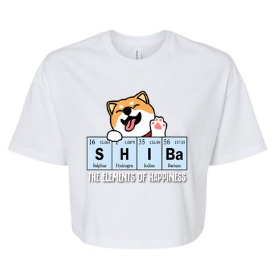 Shiba Inu Table Of Elements Happiness Shiba Inu Gift Bella+Canvas Jersey Crop Tee