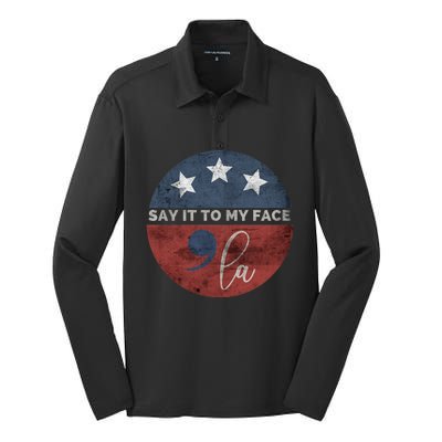 Say It To My Face Kamala Silk Touch Performance Long Sleeve Polo