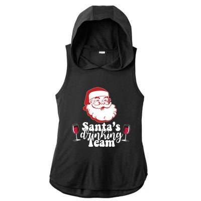 Santa's Ing Team Fun Wine Ers Meme Christmas Funny Gift Ladies PosiCharge Tri-Blend Wicking Draft Hoodie Tank