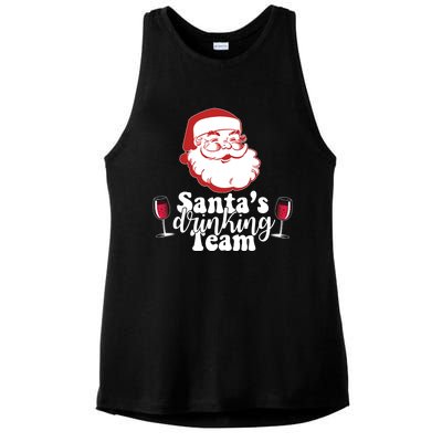 Santa's Ing Team Fun Wine Ers Meme Christmas Funny Gift Ladies PosiCharge Tri-Blend Wicking Tank