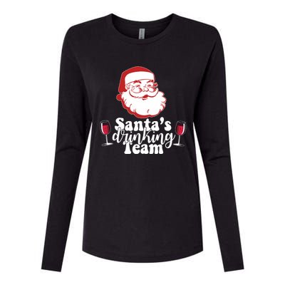 Santa's Ing Team Fun Wine Ers Meme Christmas Funny Gift Womens Cotton Relaxed Long Sleeve T-Shirt