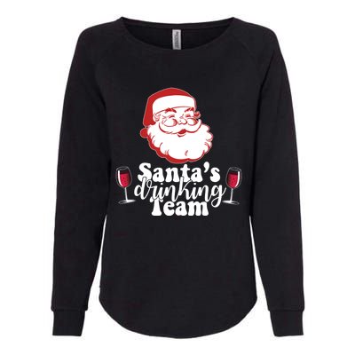 Santa's Ing Team Fun Wine Ers Meme Christmas Funny Gift Womens California Wash Sweatshirt