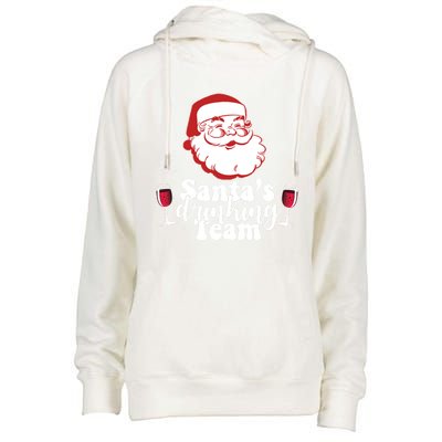 Santa's Ing Team Fun Wine Ers Meme Christmas Funny Gift Womens Funnel Neck Pullover Hood