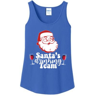 Santa's Ing Team Fun Wine Ers Meme Christmas Funny Gift Ladies Essential Tank