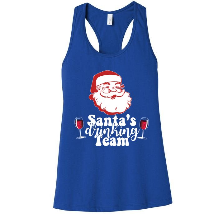 Santa's Ing Team Fun Wine Ers Meme Christmas Funny Gift Women's Racerback Tank