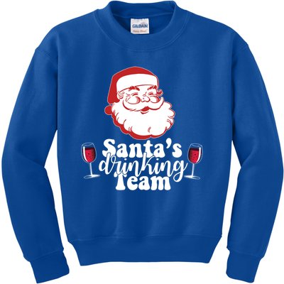 Santa's Ing Team Fun Wine Ers Meme Christmas Funny Gift Kids Sweatshirt