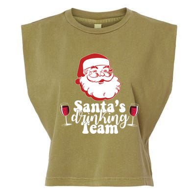 Santa's Ing Team Fun Wine Ers Meme Christmas Funny Gift Garment-Dyed Women's Muscle Tee