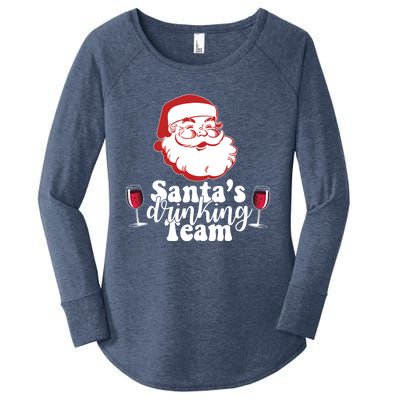 Santa's Ing Team Fun Wine Ers Meme Christmas Funny Gift Women's Perfect Tri Tunic Long Sleeve Shirt