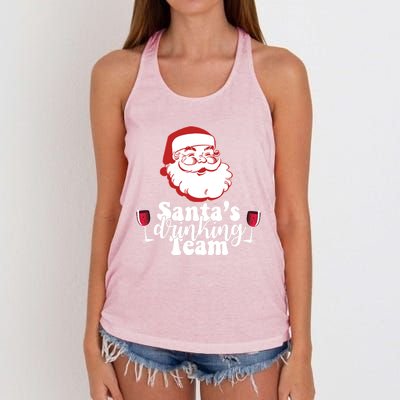 Santa's Ing Team Fun Wine Ers Meme Christmas Funny Gift Women's Knotted Racerback Tank