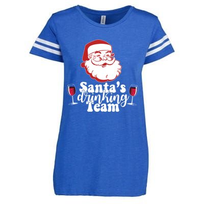 Santa's Ing Team Fun Wine Ers Meme Christmas Funny Gift Enza Ladies Jersey Football T-Shirt