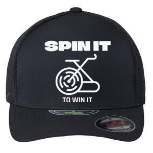 Spin It To Win It Funny Indoor Cycling Spinning Top Flexfit Unipanel Trucker Cap