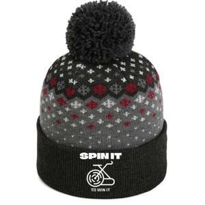 Spin It To Win It Funny Indoor Cycling Spinning Top The Baniff Cuffed Pom Beanie