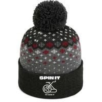 Spin It To Win It Funny Indoor Cycling Spinning Top The Baniff Cuffed Pom Beanie