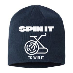 Spin It To Win It Funny Indoor Cycling Spinning Top Sustainable Beanie