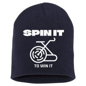 Spin It To Win It Funny Indoor Cycling Spinning Top Short Acrylic Beanie