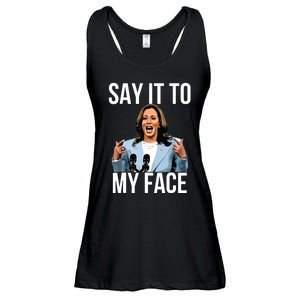 Say It To My Face Kamala Harris Debates 2024 Ladies Essential Flowy Tank