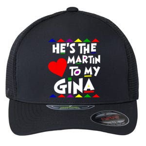 She Is The Gina To Martin Name Personalized Couple Matching Flexfit Unipanel Trucker Cap