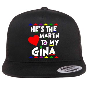 She Is The Gina To Martin Name Personalized Couple Matching Flat Bill Trucker Hat