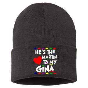 She Is The Gina To Martin Name Personalized Couple Matching Sustainable Knit Beanie