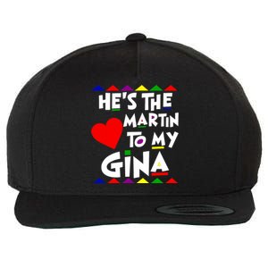 She Is The Gina To Martin Name Personalized Couple Matching Wool Snapback Cap