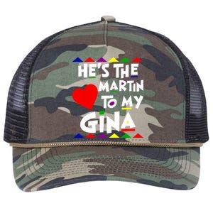 She Is The Gina To Martin Name Personalized Couple Matching Retro Rope Trucker Hat Cap