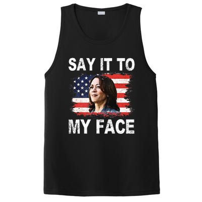 Say It To My Face Funny Kamala Harris Addresses Trump PosiCharge Competitor Tank