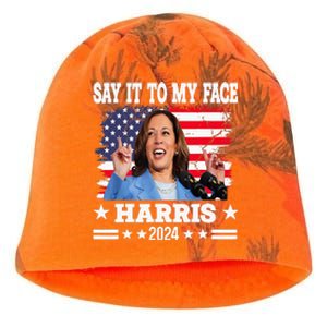 Say It To My Face Kamala Harris 2024 Kati - Camo Knit Beanie