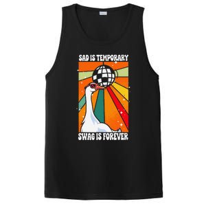 Sad Is Temporary Swag Is Forever Funny Sillygoose Retro PosiCharge Competitor Tank