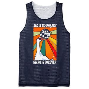 Sad Is Temporary Swag Is Forever Funny Sillygoose Retro Mesh Reversible Basketball Jersey Tank