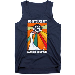 Sad Is Temporary Swag Is Forever Funny Sillygoose Retro Tank Top