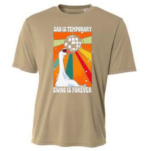 Sad Is Temporary Swag Is Forever Funny Sillygoose Retro Cooling Performance Crew T-Shirt