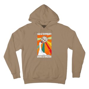 Sad Is Temporary Swag Is Forever Funny Sillygoose Retro Hoodie